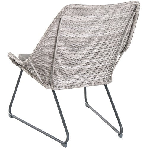 Hanover - 3pc Seating Set: 2 steel side chairs, accent table - Gray-United Backyard