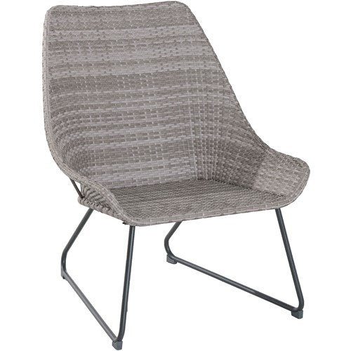 Hanover - 3pc Seating Set: 2 steel side chairs, accent table - Gray-United Backyard