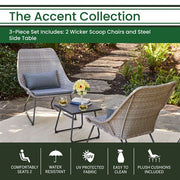 Hanover - 3pc Seating Set: 2 steel side chairs, accent table - Gray-United Backyard