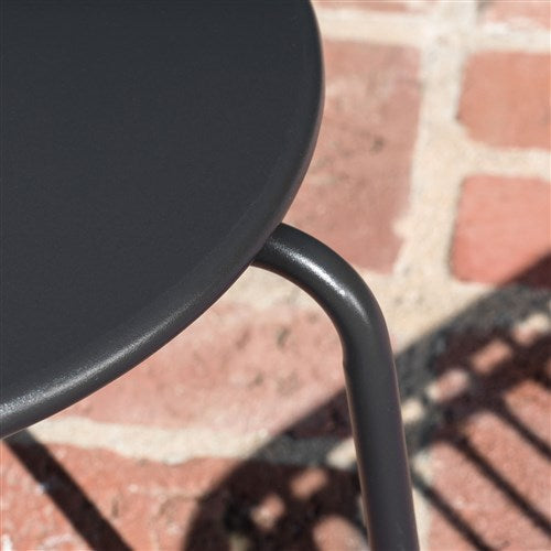 Hanover - 3pc Seating Set: 2 steel side chairs, accent table - Steel/White-United Backyard