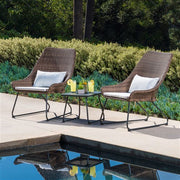 Hanover - 3pc Seating Set: 2 steel side chairs, accent table - Steel/White-United Backyard
