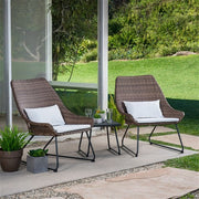 Hanover - 3pc Seating Set: 2 steel side chairs, accent table - Steel/White-United Backyard