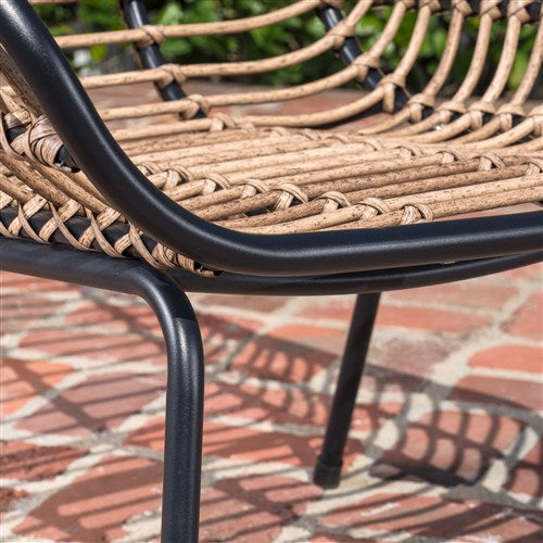 Hanover - 3pc Seating Set: 2 steel side chairs, accent table - Steel/White-United Backyard