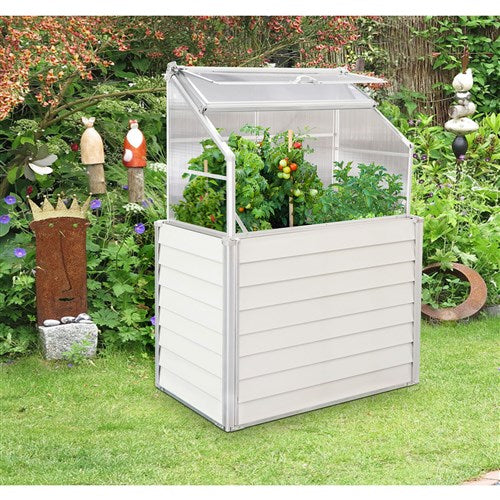 Hanover - 5.5' Raised Garden Bed/Greenhouse, Single, 47"x24.4"x66.6" - White-United Backyard