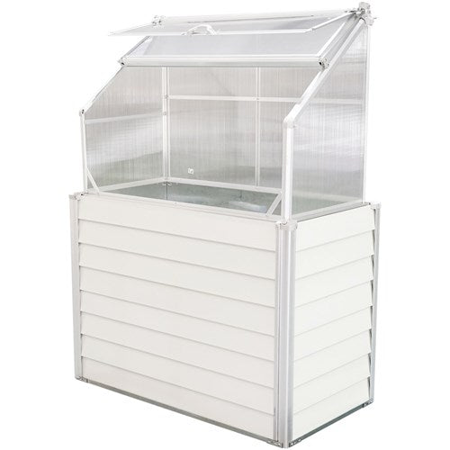 Hanover - 5.5' Raised Garden Bed/Greenhouse, Single, 47"x24.4"x66.6" - White-United Backyard