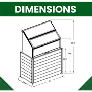 Hanover - 5.5' Raised Garden Bed/Greenhouse, Single, 47"x24.4"x66.6" - White-United Backyard