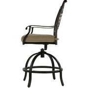 Hanover - 5pc High Fire Pit Set: 4 Swivel Chairs, 48" Round Cast Top Fire Pit Table - Alumicast/Tan-United Backyard