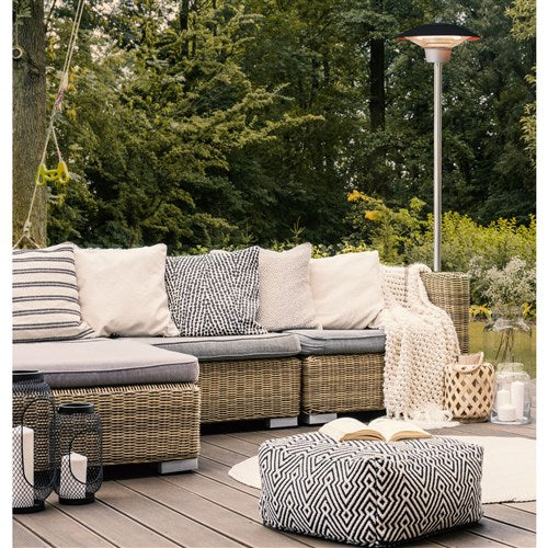 Hanover - 6.8' Electric Infrared Halogen Stand Lamp with Two Heat Levels - Black-United Backyard