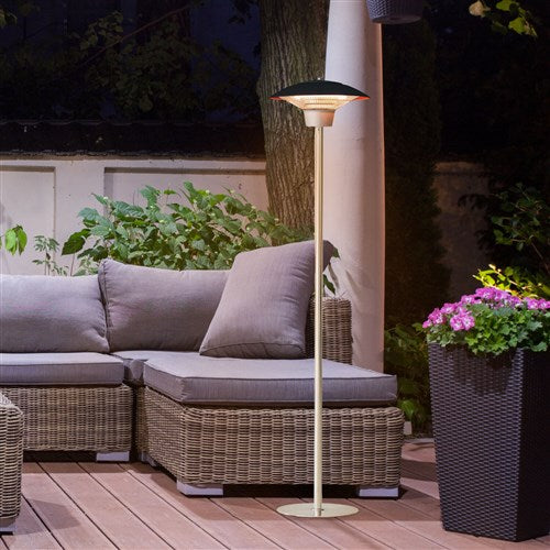 Hanover - 6.8' Electric Infrared Halogen Stand Lamp with Two Heat Levels - Black-United Backyard