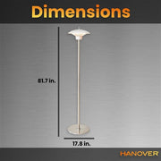 Hanover - 6.8' Electric Infrared Halogen Stand Lamp with Two Heat Levels - Silver-United Backyard