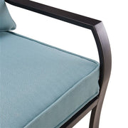 Hanover - 7pc Dining Set: 6 Stationary Chairs, 1 Dining Table - Gray/Ocean Blue-United Backyard