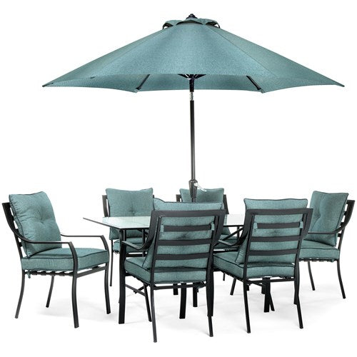 Hanover - 9' Lavallette Umbrella - Blue-United Backyard