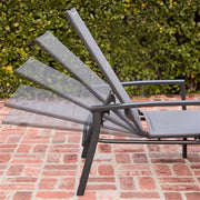 Hanover - Aluminum Padded Sling Chaise Lounge - Gray/Aluminium-United Backyard