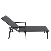 Hanover - Aluminum Padded Sling Chaise Lounge - Gray/Aluminium-United Backyard