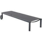 Hanover - Aluminum Sling Armless Chaise Lounge - Gray/Gray-United Backyard