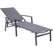 Hanover - Aluminum Sling Chaise Lounge - Gray/Aluminium-United Backyard