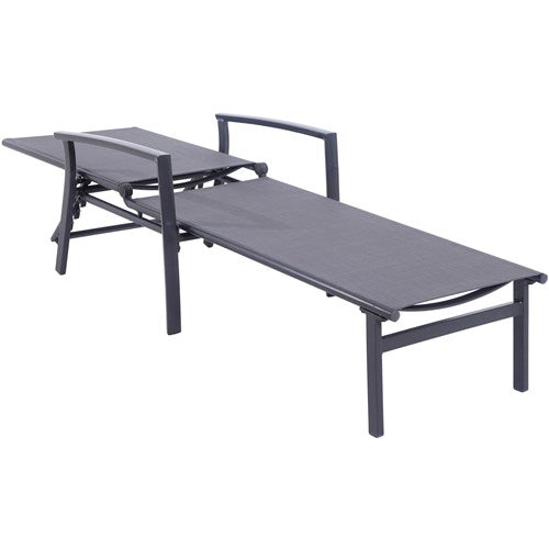 Hanover - Aluminum Sling Chaise Lounge - Gray/Aluminium-United Backyard