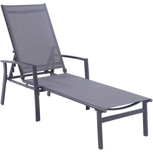 Hanover - Aluminum Sling Chaise Lounge - Gray/Aluminium-United Backyard