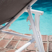 Hanover - Aluminum Sling Chaise Lounge - White/Gray-United Backyard