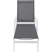 Hanover - Aluminum Sling Chaise Lounge - White/Gray-United Backyard