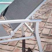 Hanover - Aluminum Sling Chaise Lounge - White/Gray-United Backyard