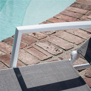 Hanover - Aluminum Sling Chaise Lounge - White/Gray-United Backyard