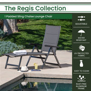 Hanover - Aluminum Sling Folding Chaise Lounge - Gray/Gray-United Backyard