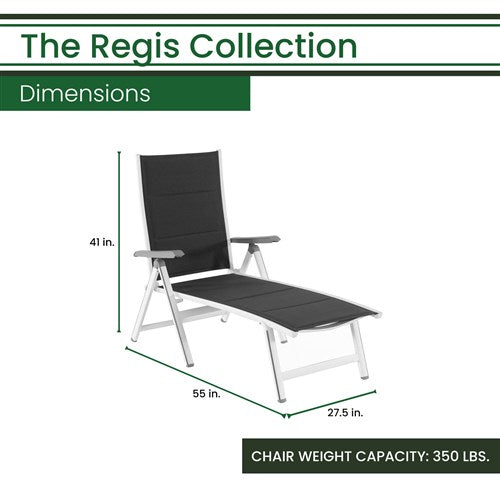 Hanover - Aluminum Sling Folding Chaise Lounge - White/Gray-United Backyard