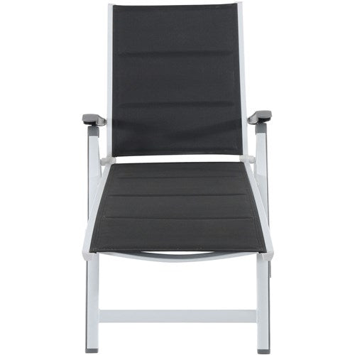 Hanover - Aluminum Sling Folding Chaise Lounge - White/Gray-United Backyard