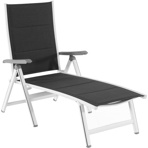 Hanover - Aluminum Sling Folding Chaise Lounge - White/Gray-United Backyard