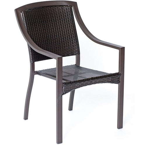 Hanover - Aluminum Stacking Bistro Chair; Square Back - Brown-United Backyard