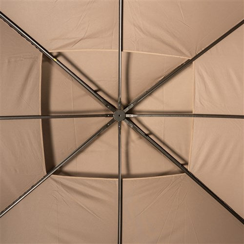 Hanover - Aster 9.7'x11.8' Aluminum and Steel Gazebo with Netting - Tan-United Backyard