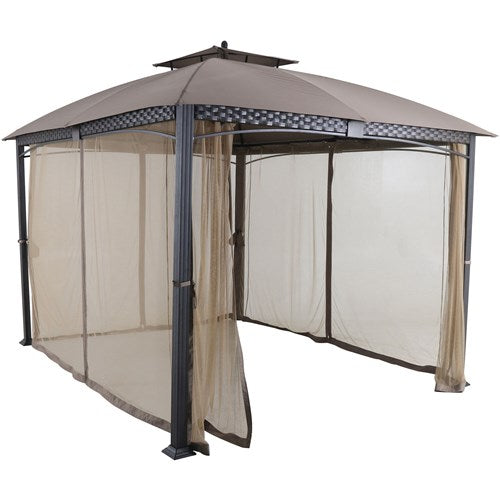 Hanover - Aster 9.7'x11.8' Aluminum and Steel Gazebo with Netting - Tan-United Backyard