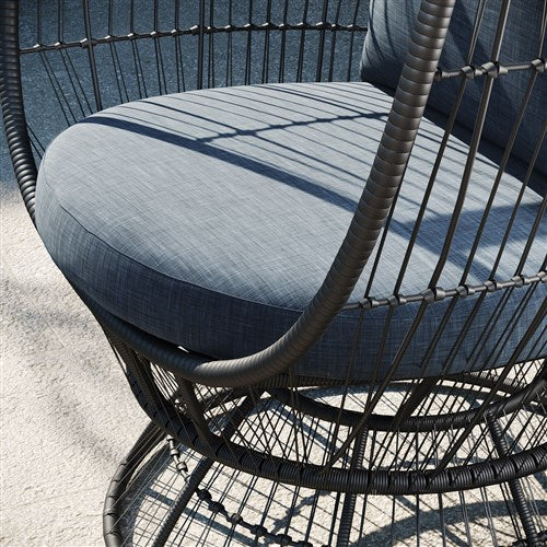 Hanover - Ava Stationary Single Swivel Egg Chair with Cushions - Grey/White-United Backyard