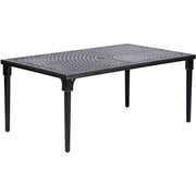 Hanover - Brigantine 7-pc Dining Set: Aluminum Table, 6 Chairs, Umbrella, Base - Tan/Cast Aluminum-United Backyard