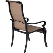Hanover - Brigantine 7pc: 4 Sling Chairs, 2 Sling Swivel Rockers, 40x70" Glass Table - Cast/Tan-United Backyard