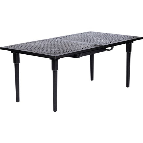 Hanover - Brigantine 7pc: 6 Sling Dining Chairs, Expandable Cast Dining Table - Cast/Tan-United Backyard