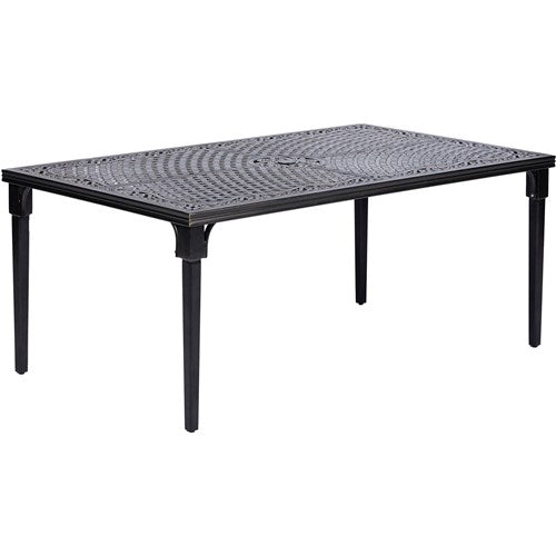 Hanover - Brigantine 7pc: 6 Sling Swivel Rockers, 40x70" Cast Dining Table - Cast/Tan-United Backyard