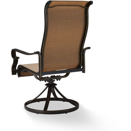 Hanover - Brigantine 9pc: 6 Sling Dining Chairs, 2 Sling Swivel Rockers, Expandable Cast Table - Cast/Tan-United Backyard