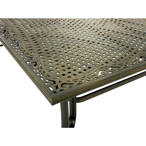 Hanover - Brigantine 9pc: 8 Sling Swivel Rockers, 60x84" Cast Dining Table - Cast/Tan-United Backyard