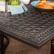 Hanover - Brigantine 9pc: 8 Sling Swivel Rockers, Expandable Cast Dining Table - Cast/Tan-United Backyard