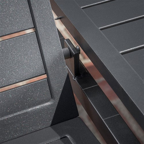 Hanover - Cameron 11pc: 10 Aluminum Sling Chairs, 63-94" Aluminum Extension Table - Gray/Gray-United Backyard