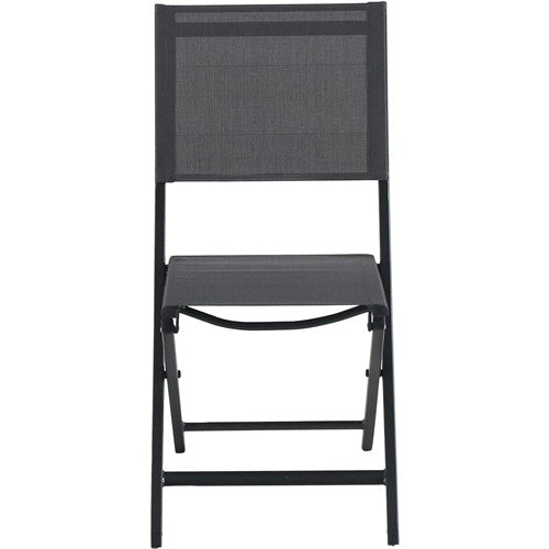 Hanover - Cameron 11pc: 10 Aluminum Sling Folding Chairs, 63-94" Alum Extension Table - Gray/Gray-United Backyard