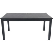 Hanover - Cameron 7pc: 6 Aluminum Sling Folding Chairs, 63-94" Alum Extension Table - Gray/Gray-United Backyard