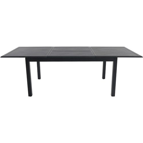 Hanover - Cameron 9pc: 8 High Back Padded Sling Chairs, 63-94" Aluminum Extension Table - Gray/Gray-United Backyard