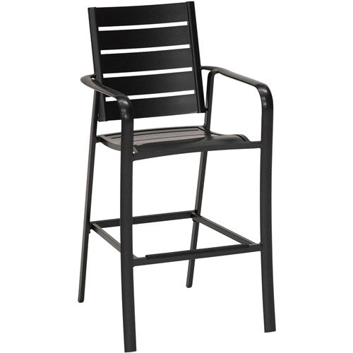 Hanover - Commercial Alum Slat Counter Height Dining Chair S/1 - Gunmetal-United Backyard