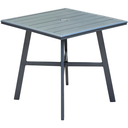 Hanover - Commercial Aluminum 30" Square Slat Top Table - Gunmetal-United Backyard