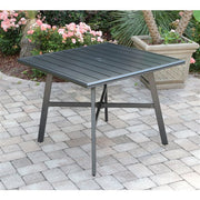 Hanover - Commercial Aluminum 38" Square Slat Top Table - Gunmetal-United Backyard