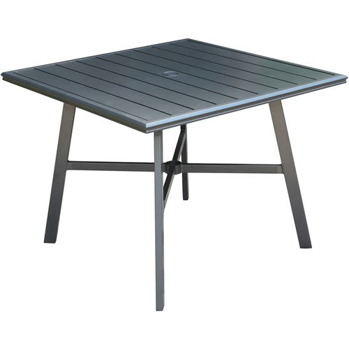 Hanover - Commercial Aluminum 38" Square Slat Top Table - Gunmetal-United Backyard