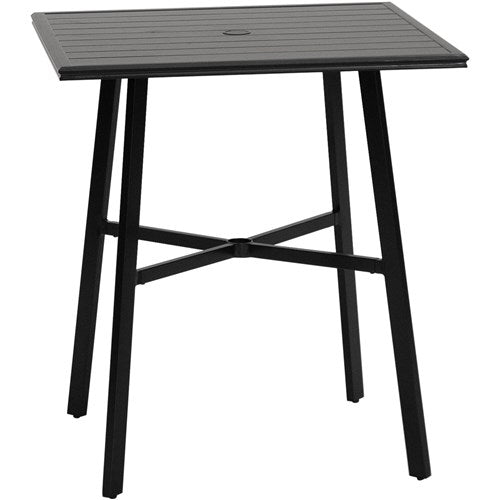 Hanover - Commercial Aluminum 42" Counter Height Slat Top Table - Gunmetal-United Backyard